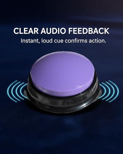 Dog Talk Buttons Voice Recording Button for Communication and Pet Training 30-Second Record & Playback Talking Button for Study, Office, Family, and Kids (Purple, one) - color: purple