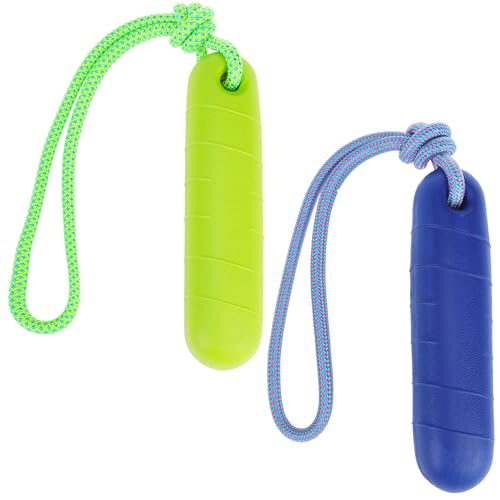 PUPTECK Interactive Dog Pool Toys Water Floating Toys Fetch Training Bumpers 2 Pack, Blue & Green - color: Blue & Green