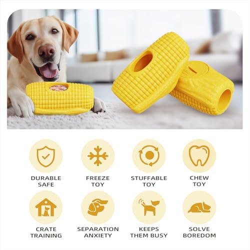 Sedioso Dog Toys for Aggressive Chewers, Indestructible Enrichment Dogs Toy for Large Medium Breed,Interactive Dog Frozen Lick Treat Tray Holder with Dual Molds to Keep Them Busy and Reduces Anxiety - color: Yellow