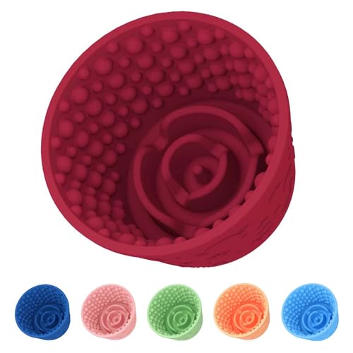 Dog Lick Bowl, Non-Slip Freeze Slow Feeder Small Medium, 1.6 Cup - color: Claret