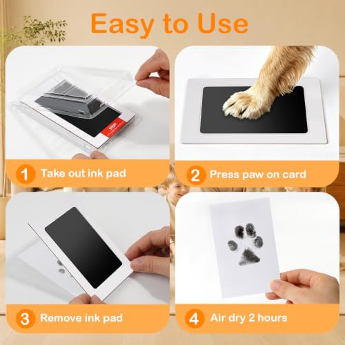 Nabance Paw Print Kit for Dogs & Cats, Inkless Pet Paw & Nose Print, 2 Pack - size: Medium(2 Pack)