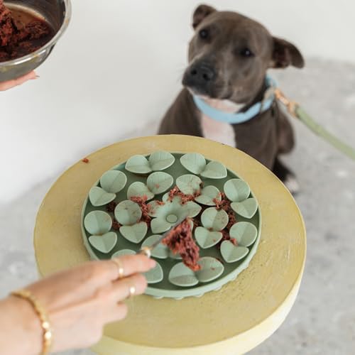 Enrichment Snuffle Mat: Sage Green Circle - Textured Dog Feeding Pad, Food Grade Silicone, Spread Food & Treats, Pet Soothing, Suction Back - style: Sage Green Circle