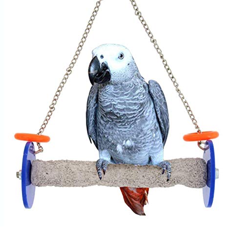 Sweet Feet and Beak Roll Bird Swing, African Grey Amazon, Medium, Blue - color: Blue, size: Medium 10.25"