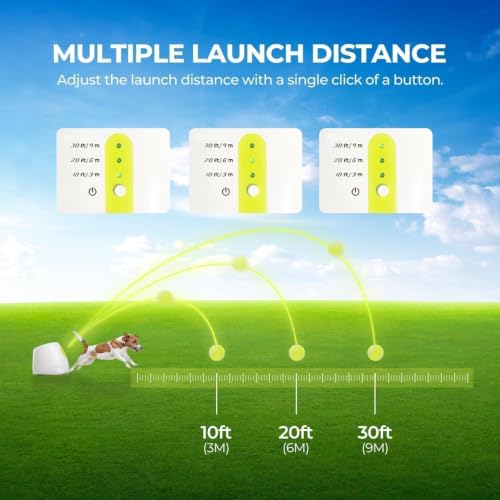 ALL FOR PAWS Automatic Dog Ball Launcher, Interactive Fetch Toy for Small to Medium Dogs, Pet Thrower Machine for Indoor & Outdoor Play, 3 Pcs 2-Inch Balls Included - size: 2-inch ball launcher
