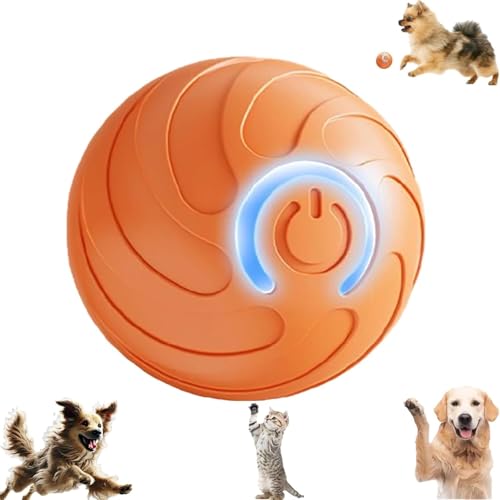 Valentines Day Gifts Smart Jumping Ball Toy for Cats, Dura-Spin Electric Cat Ball, Interactive Toys for Indoor Cats,cat Toys for Bored Indoor Adult cat - color: orange