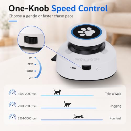 Automatic Cat Toy for Indoor Cats, Interactive Cat Chasing Toy with Moving Feather Lure, DIY Floor Route Kit, Rechargeable Self-Play Cat Exercise Toy - color: White-Non-remote