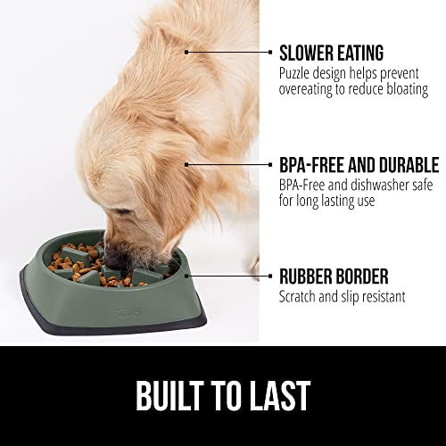 GORILLA GRIP® Patented Slow Feeder Dog and Cat Bowl, BPA Free, 2 Cup Sage - color: Sage, size: 2 Cup