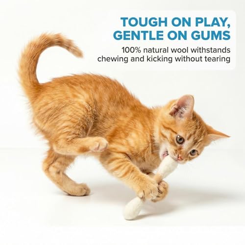 Glaciart One MINI Swabs Cat Toys with Catnip - 6 Pk | Durable for Chew, Cute Cat Toys Interactive Kitty for Boredom, Exercise, & Play | Filled w/Organic Catnip for Anxiety & as Digestive Aid - color: Beige Swabs, size: Mini
