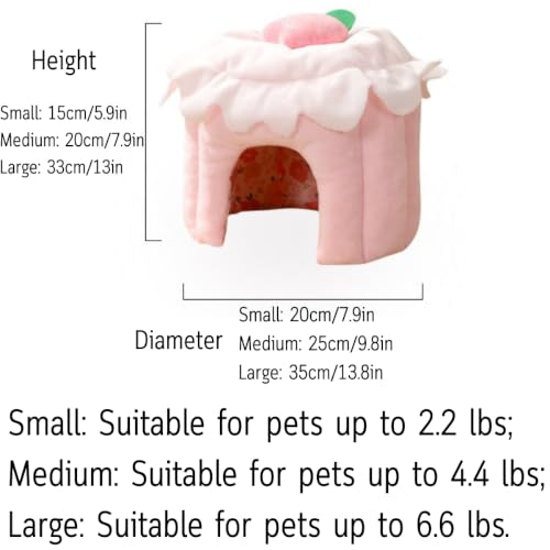 Cozy Warm Guinea Pig Hideout Soft Small Pet Cave House Cake Shape (Yellow,L) - color: Yellow, size: L