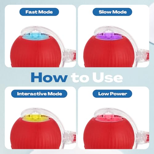 VioraWhite 2 Pcs 360° Rolling Ball, Electric Interactive Cat Dog Toy