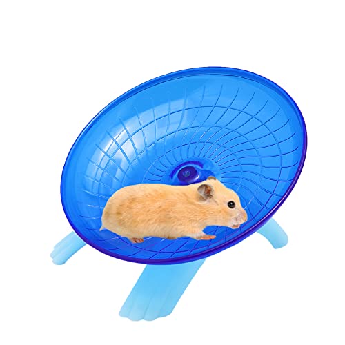 Litewoo Hamster Flying Saucer Silent Running Wheel for Gerbil Rat, Blue - color: Dark Blue