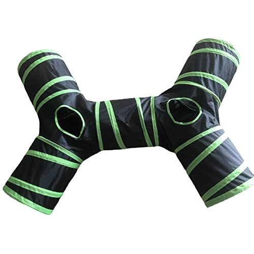 Cat Tunnels, Pet Ferret Rabbit Bunny Tunnels Tubes Subway Habitats, S-Style, DIY Cat Peekaboo Maze House Tent Bed, Kitten Interactive Toy (YY Type Tubes) - size: YY Type Tubes