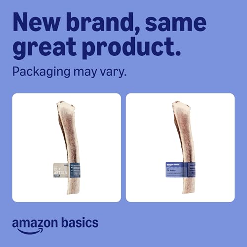 Amazon Basics Split Elk Antler, Naturally Shed, Long Lasting for Aggressive Chewers, X-Large (Best for Dogs Over 45 lbs) (Pack of 4) (Previously Wag) - size: X-Large (Dogs over 45 lbs.) (Pack of 4)