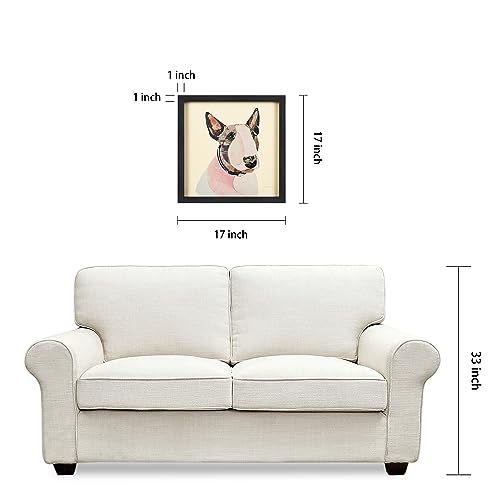 Empire Art Direct American Bull Terrier Dimensional Art Collage Hand Signed by Alex Zeng Framed Graphic Dog Wall Art, 17" x 17" x 1.4", Ready to Hang - color: Pink & Purple, size: 17"L x 17"W