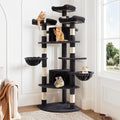 Allewie 73in Fan-Shaped Space-Saving Corner Cat Tree Tower, Dark Grey - color: Dary Grey