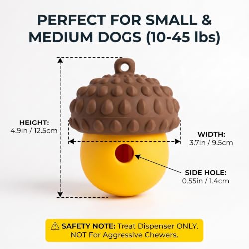 Dog Toy Treat Dispenser, Slow Feeder Puzzle (Orange-Yellow) - color: orange-yellow