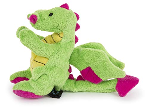 goDog Bubble Plush Dragons Squeaky Dog Toy, Chew Guard Technology - Bright Green, Small - color: Bright Green, size: Small
