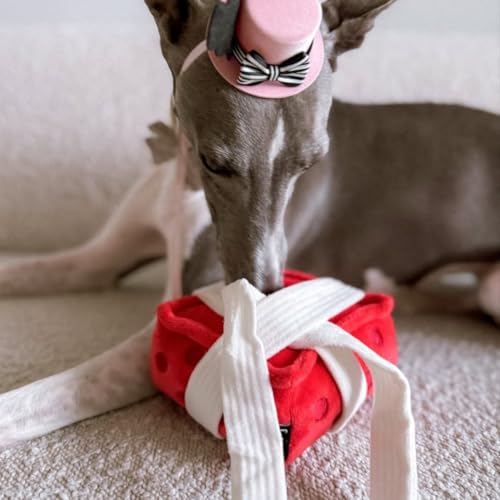 CHEWFFON Gift Box Snuffle Dog Toy, Interactive Treat Hiding Puzzle Toy - style: Gift Box