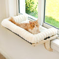 Cloud-Soft Cat Window Sill Perch, Zipper Design Cushion Pet Bed,XL - color: White, size: X-Large(27.5''x17'')