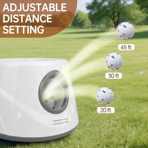 Automatic Dog Ball Launcher, 6 ETPU Balls, 20-45ft Distance - color: Grey-Standard