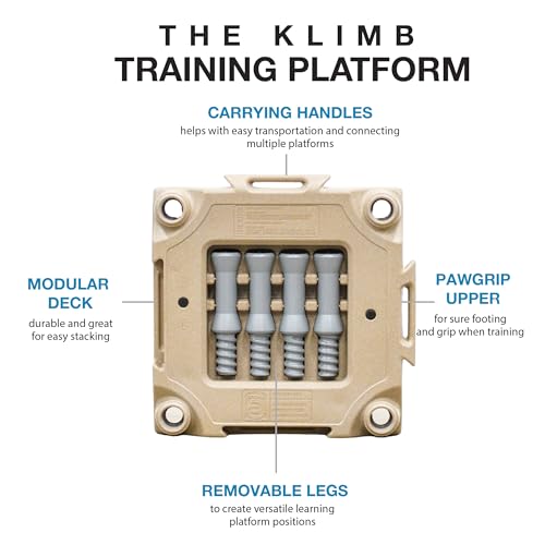 Blue-9 KLIMB® Dog Training Platform, Durable Portable, Made in USA, Tan - color: Tan