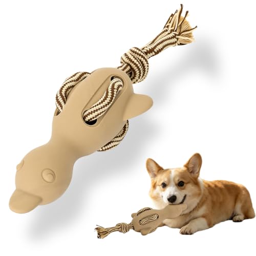 Squeaky Duck Dog Toy – Chew & Tug Rope for Small Breeds