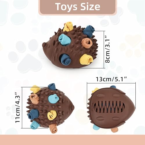 Hedgehog Treat Dispensing Dog Toy, Interactive Puzzle Toy for Dogs (Brown) - color: Brown