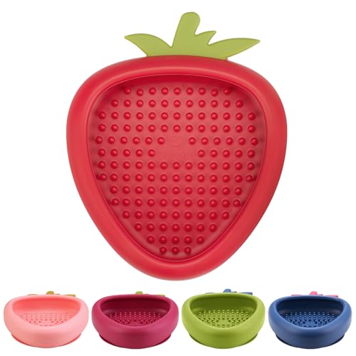 Freeze Dog Lick Bowl, Animire Non-Slip Slow Feeder Lick Mat for Dogs, Silicone Dog Enrichment Bowl for Distraction Anxiety Relief Boredom, BPA Free, Dishwasher Safe(Red,L) - color: B- Red, size: L