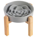 8.26 in Grey Dog Bowl Slow Feeder Ceramic for Medium and Large Breed,Elevated/Raised Slow Feeding Dog Food Water Dish Heavy Weighted,Puppy Dish for Fast Eaters,Puzzle Eating Bowl Modern Maze - color: Upgraded Grey Slow Feeder Elevated