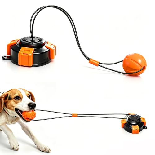 Fuufome Suction Cup Dog Toys for Medium Large Aggressive Chewers - color: Orange