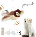 Esoes Flapping Bird Cat Toy, Rechargeable Chirping Catnip Toy, Does Not Fly - color: brown