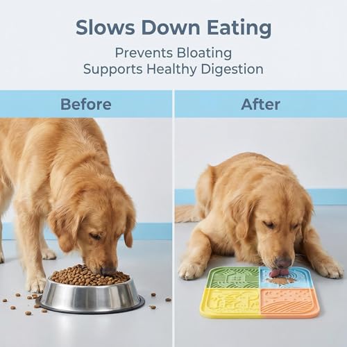 Dog Lick Mat with Suction Cups, Silicone Slow Feeder Mat for Anxiety Relief, Multicolor - color: Multicolor