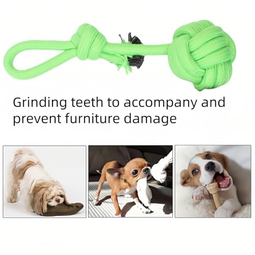 CandyColor Dog Cat Chew Rope Toy - 30cm Non-Toxic Dental Teething Toy for Puppies Kittens, Durable Rainbow Macaron Cotton Rope - Anti-Anxiety Interactive Play, Furniture Saver & Machine Washable