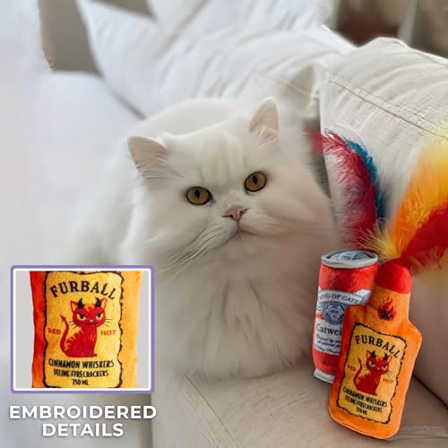 Haute Diggity Kitty Catweiser + Furball Set, Soft Plush Cat Toys - color: Multi - Catweiser + Furball Duo