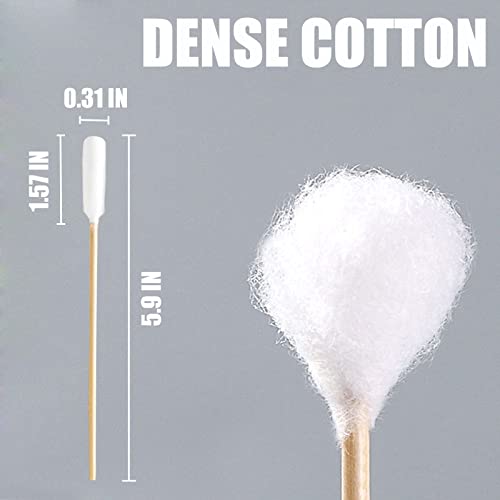 6 Inch Long Cotton Swabs for Dogs ，Cat，Small Pet Ears Cleaning, Pet Cotton Ear Buds Swabs,Ear Cleaning Swabs with Bamboo Handle,Apply for Daily Ear Cleaning Removes Wax, Dirt (200pcs) - size: M 200pcs