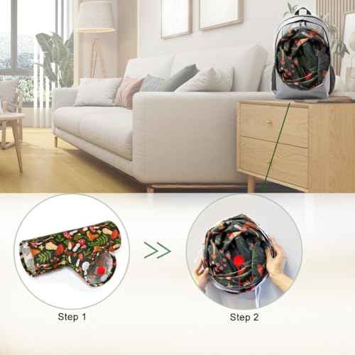 3 Way Washable Rabbit Hideout Toys, Guinea Pig Tunnels & Tubes - color: Mushroom