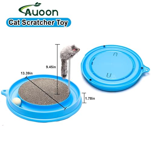 AUOON Cat Scratcher Toy with Ball Track for Indoor Cats and Kittens, Gray - color: Gray