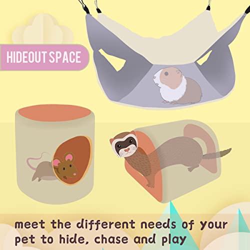 EAEDMY Guinea Pig Rat Ferret Tree Hole Bed and Hammock Tunnel, Hanging Bunk, Parrot Bird Hideout, Small Animals Soft Bed (5.Tunnel Bed) - color: 5.Tunnel bed