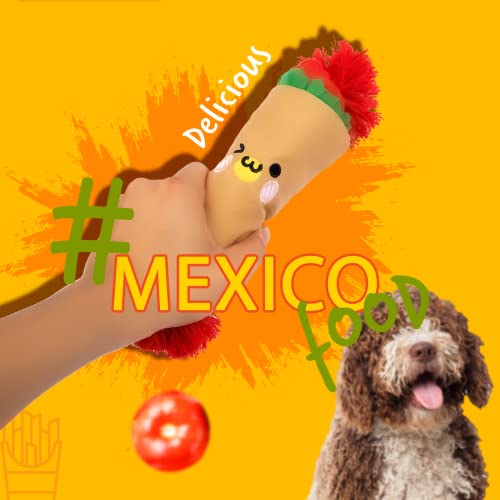 lilfrd Burrito Snuffle Mat Dog Toy, Squeaky Crinkle Rope Puzzle Taco Toy - style: Burrito