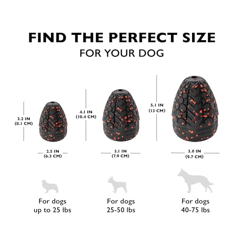 Chew King Supreme Durable Rubber Dog Toy for Aggressive Chewers, Treat-Dispensing Heavy-Duty Chew Toy with Safety Air Vent, Interactive Dog Toy for Training & Enrichment, XL 5.1" x 3.8" - color: F) XL Treater
