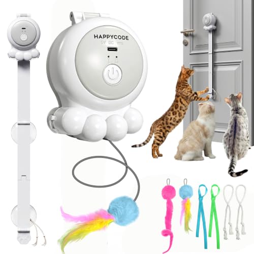 2-in-1 Electric Cat Wand, Rechargeable Auto Toy, Suction & Hanging