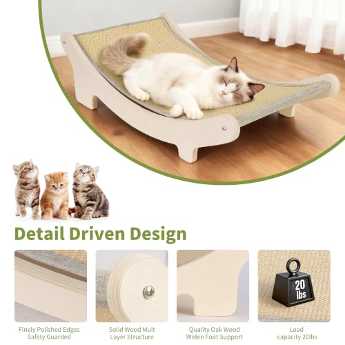 HOTEAGLE Cat Hammock Bed for Indoor Cats, Upgraded Thicken Support Rods - size: Extra Large