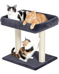 19" Small Cat Tree with Scratching Post for Indoor Cats with Perch - color: Dark Gray