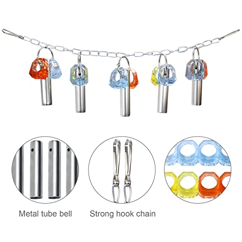 Litewoo Bird Stainless Steel Bells Pipe Bite Toy Hanging Swing Stand String Chew Toy Durable for Small Parrot Parakeet Cockatiel Conure Lovebird Budgie - color: Toy C