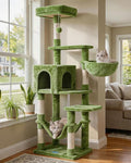 Hey-brother Cat Tree, Multi-Level Sisal Covered Scratching Posts, MPJ050GR - color: Green