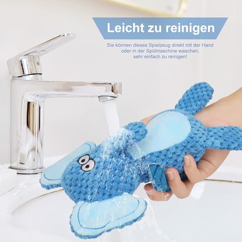 Dog Toys, Dog Squeaker Toys with Crinkle Paper (Blue Elephant) - color: Blue Elephant