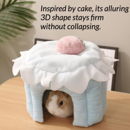 Cozy Warm Guinea Pig Hideout Soft Small Pet Cave House Cake Shape (Green,S) - color: Green, size: S