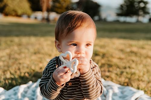 haakaa Silicone Clover Teether, Teethers for Babies 3 Months+, Copper - color: Copper