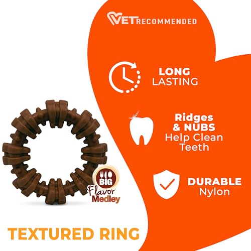 Nylabone Textured Ring Power Chew Toy for Small Dogs Up to 25 lbs - color: Textured Ring, size: Small