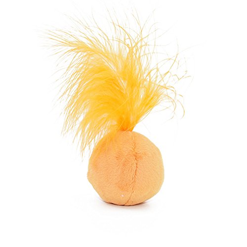 Furry Rattle Ball Cat Toy with Feather and Catnip - Interactive Pom Pom Balls for Cats, Soft and Lightweight, 2 Inch, 12 Pack. - size: 12 Pack